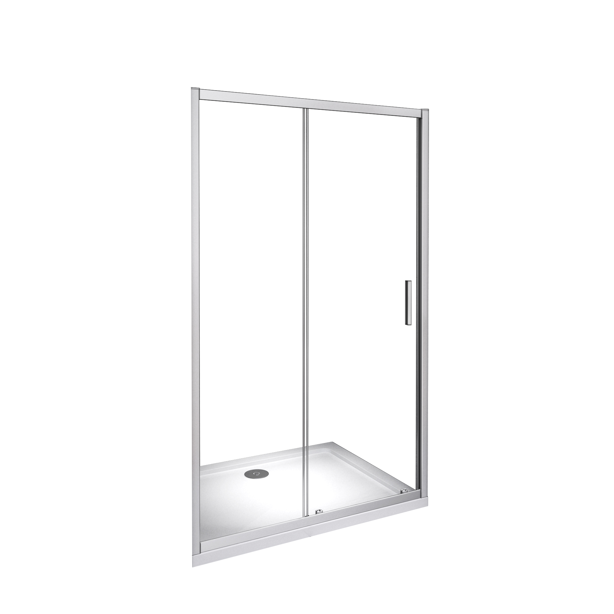 Mampara de Ducha Frontal Corredera,Perfil Gris Mate,Vidrio Templado 5mm,(1160-1200)x1850mm