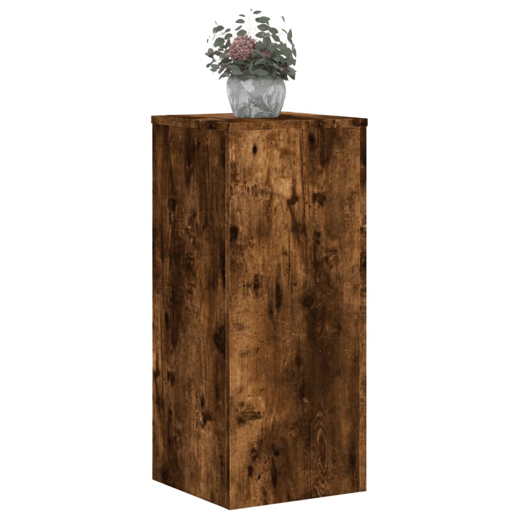 vidaXL Soportes de plantas 2 uds madera 30x30x70 cm Color Gris hormigón,  Gris sonoma,  Blanco y mas