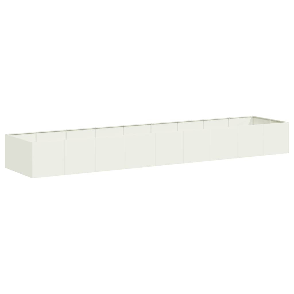 vidaXL Jardinera acero blanco 360x80x40 cm