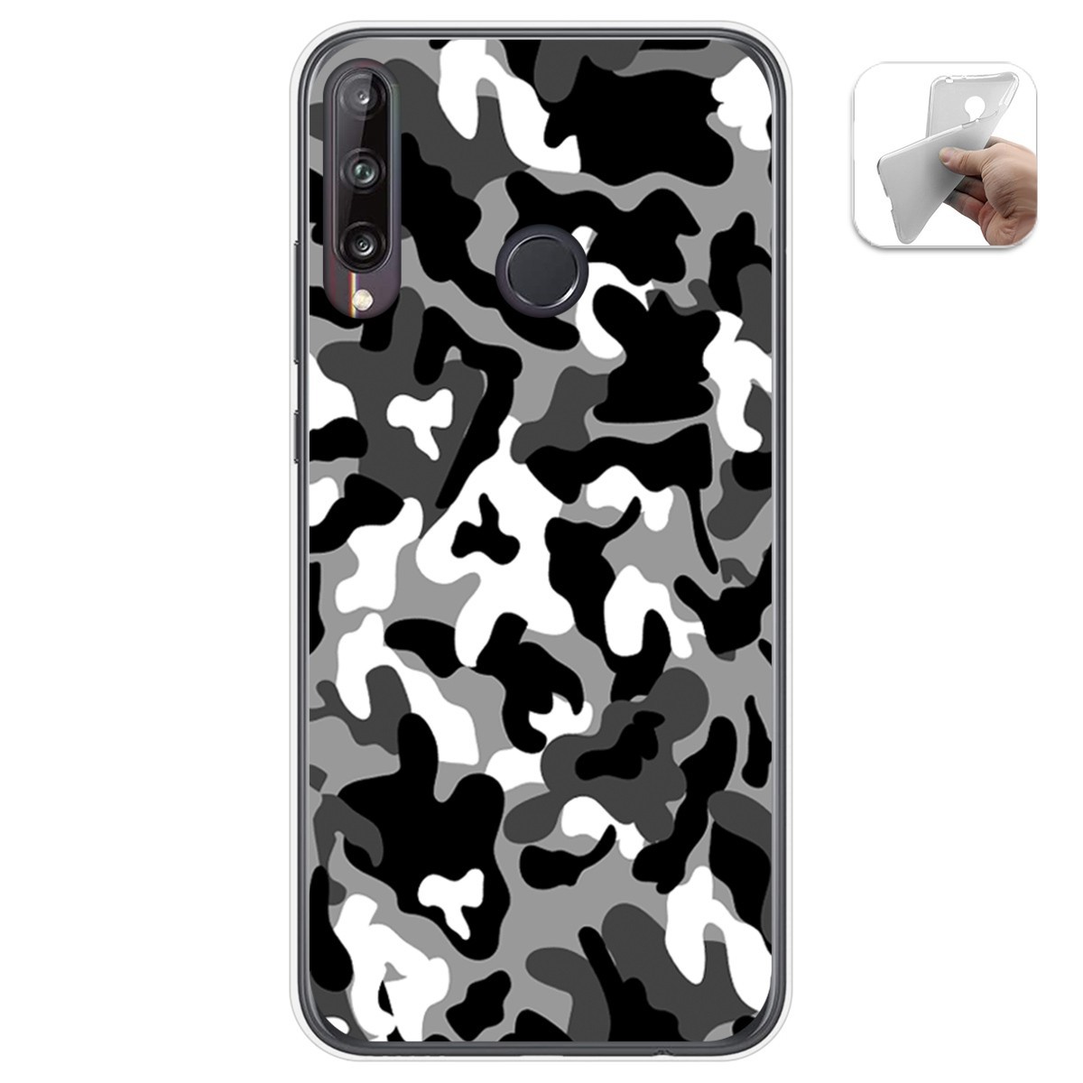 Tumundosmartphone Funda Gel Tpu para Huawei P40 Lite E diseño Snow Camuflaje Dibujos