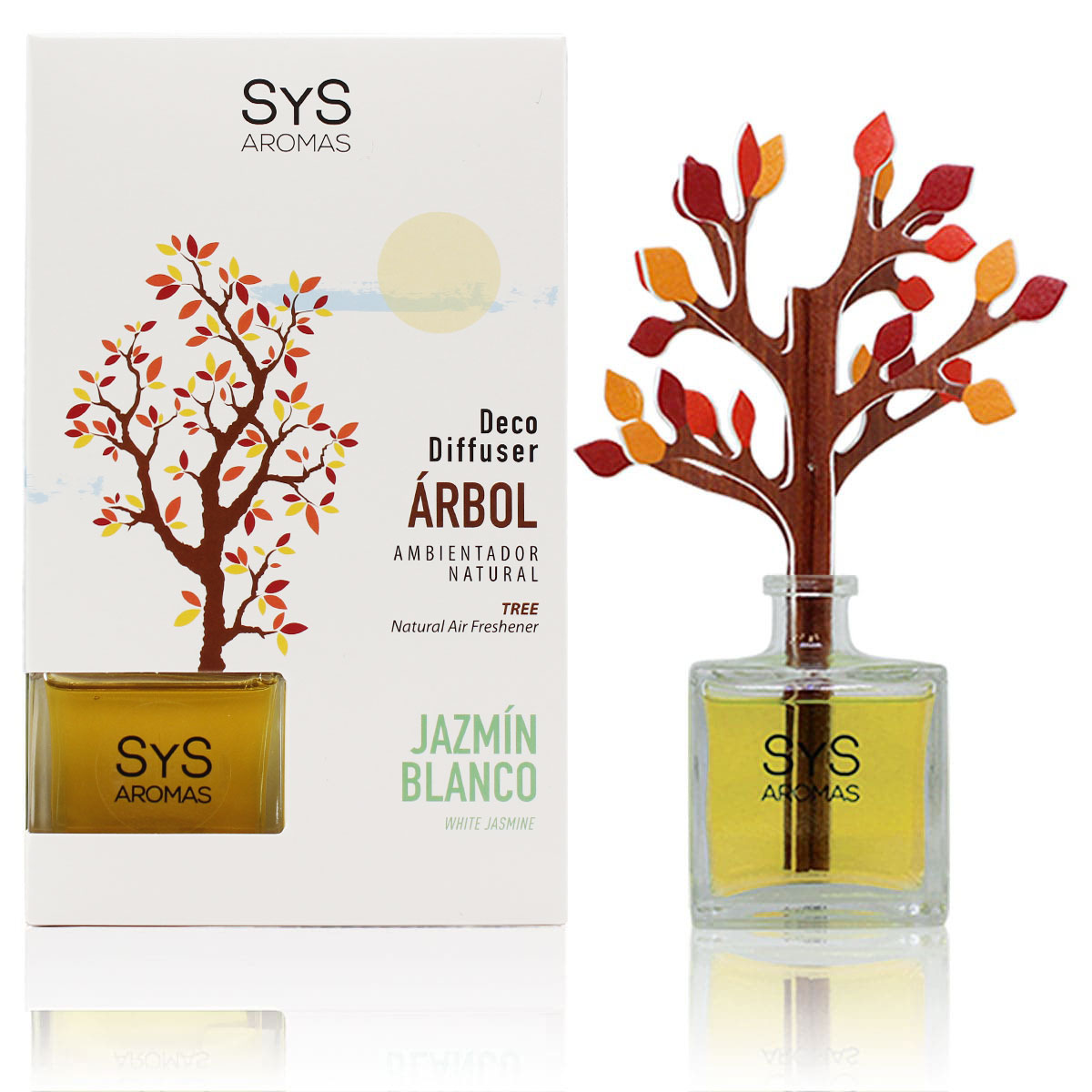 Ambientador Difusor Árbol Jazmín Blanco 90ml SYS Aromas
