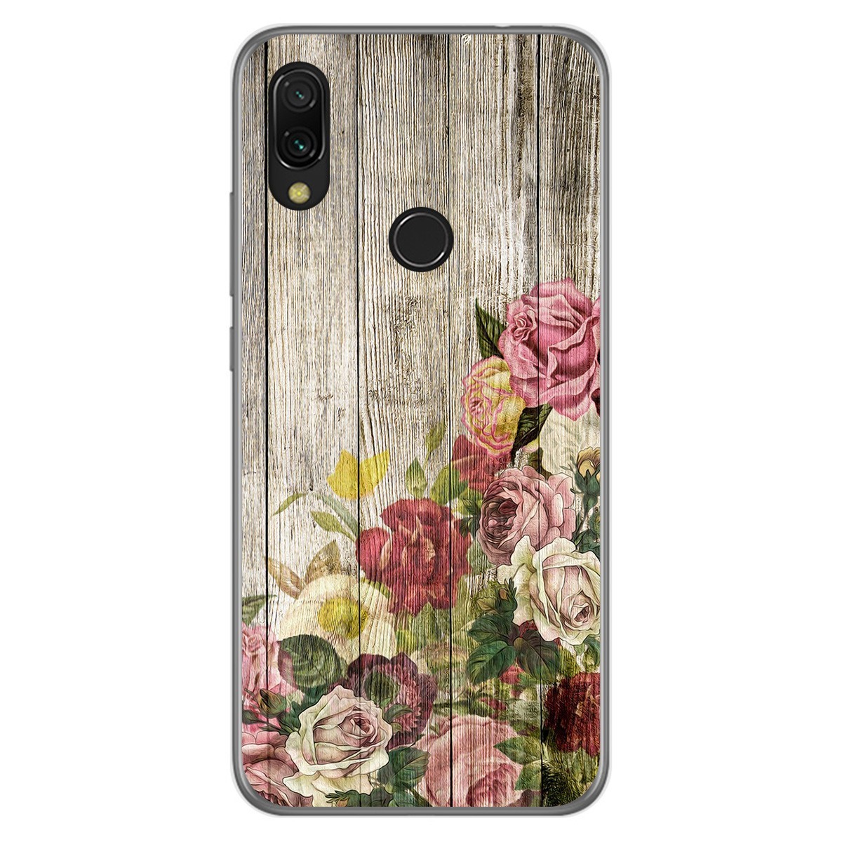 Tumundosmartphone Funda Gel Tpu para Xiaomi Redmi 7 diseño Madera 08 Dibujos