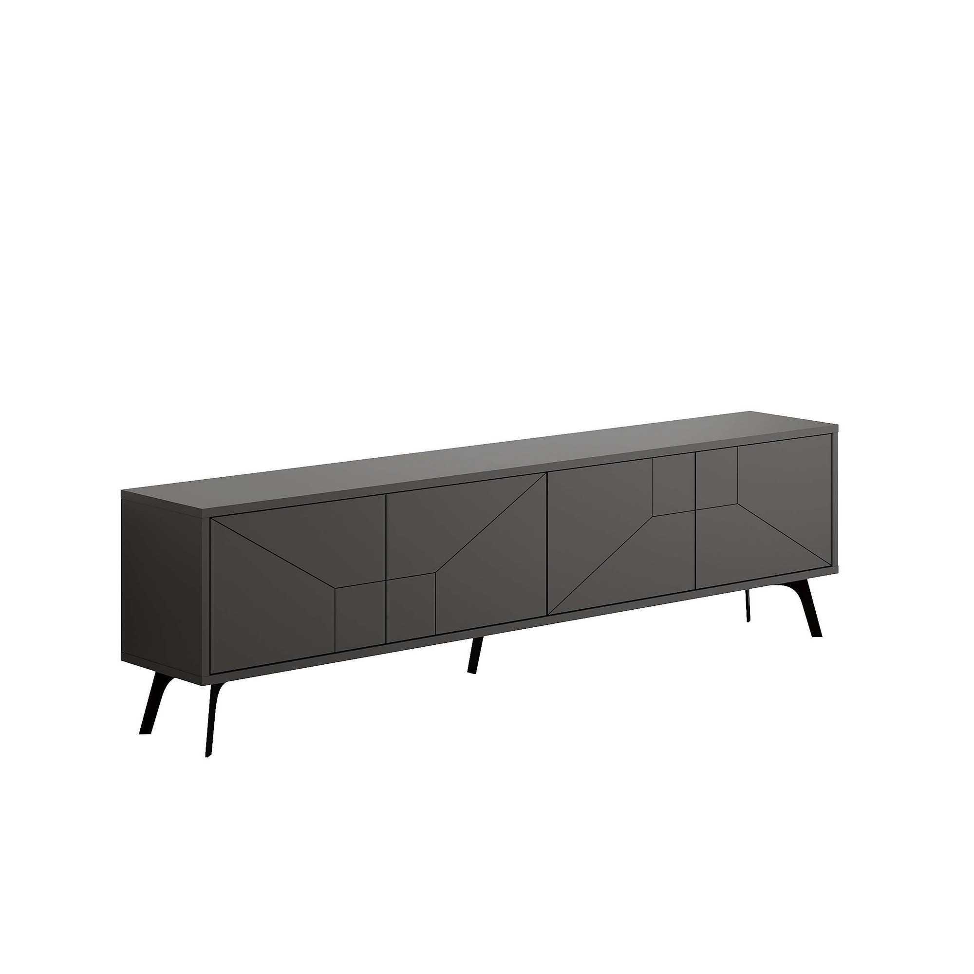 Habitat y Jardin - Soporte de TV de madera "Dune" - 180 x 29 x 50 cm - Gris antracita