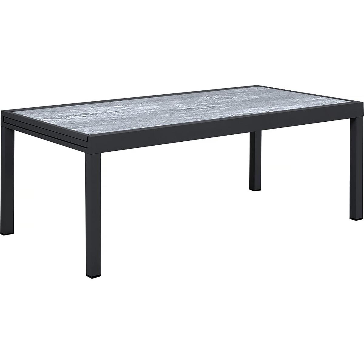 Habitat y Jardin - Mesa de jardín extensible de aluminio "Lagos" - 200/320 x 105 x 76 cm - Gris
