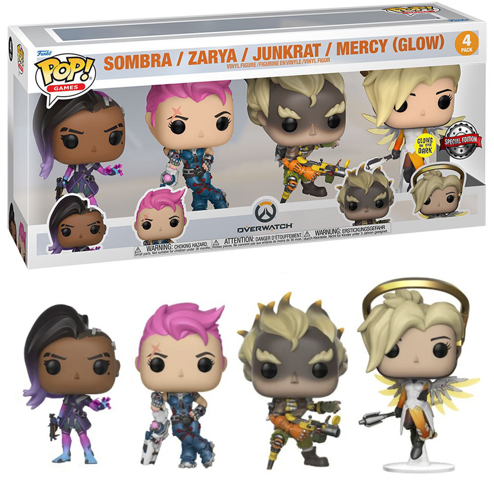 FUNKO POP! OVERWATCH - PAQUETE DE 4 (GW) EXCLUSIVO, 61798, TIENDA CON LICENCIA OFICIAL