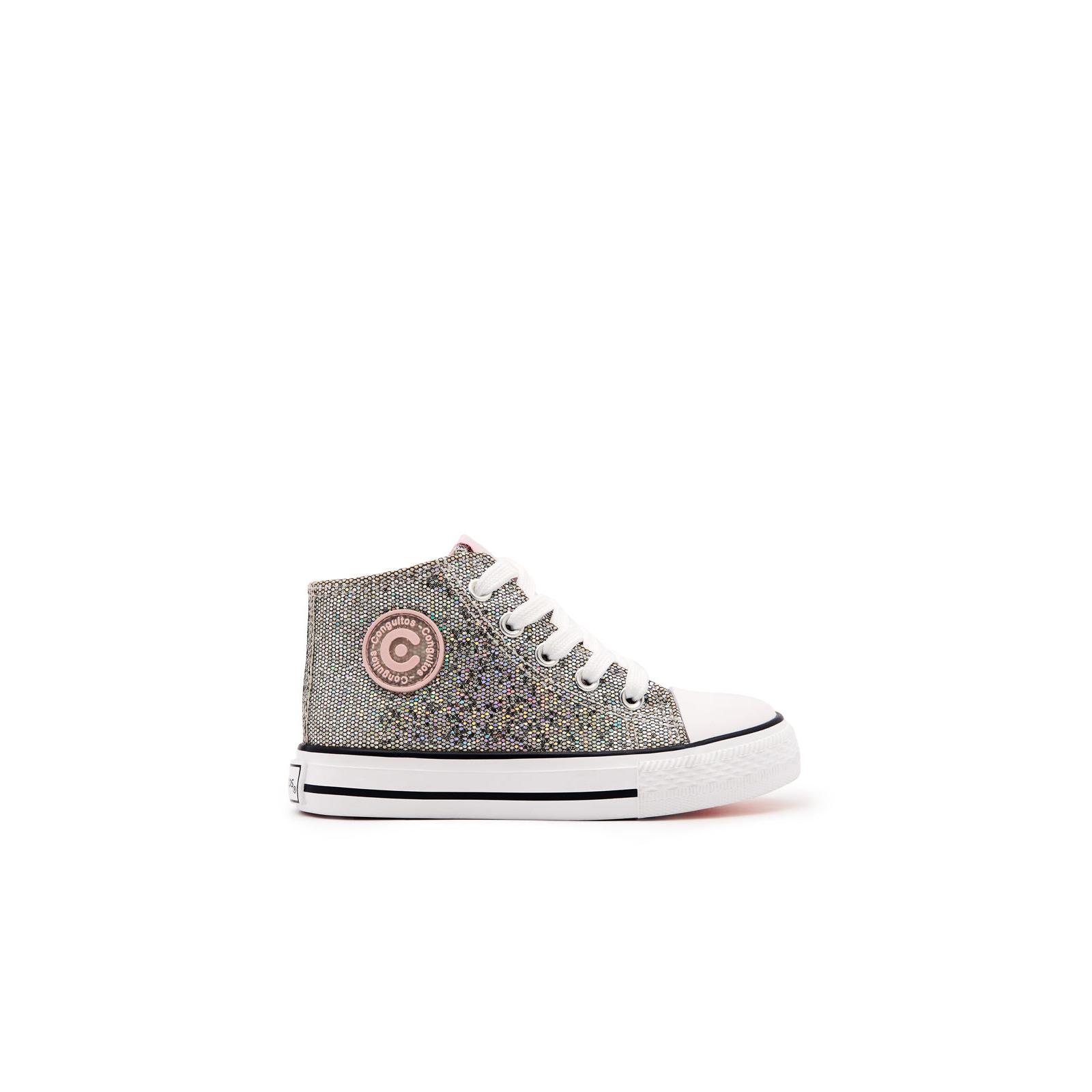 Conguitos - Zapatillas Altas Logo Glitter Plomo para Niña