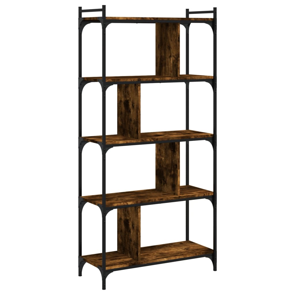 Librería Vidaxl 5 Estantes Madera Ingeniería 76x32x158 Cm - Negro