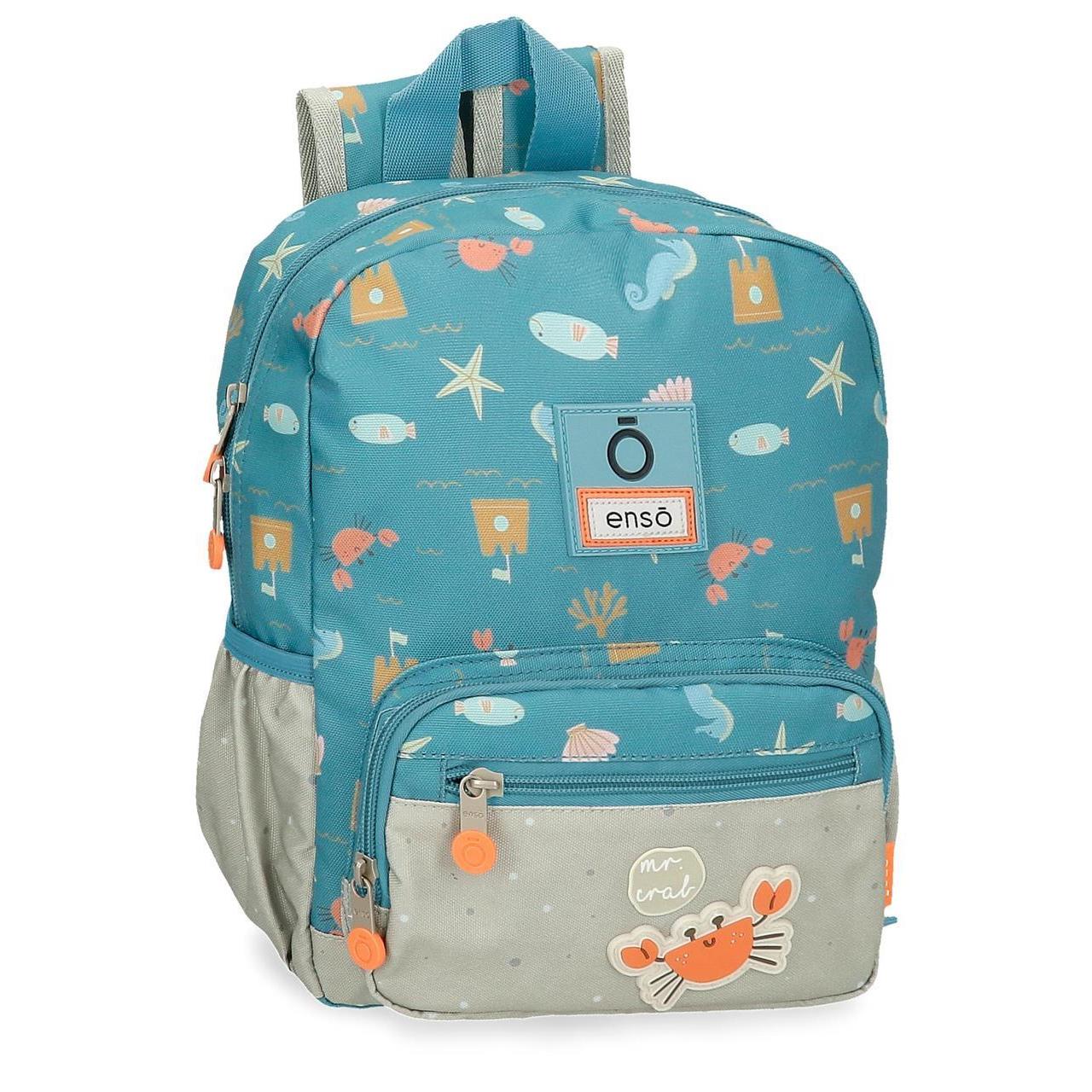Mochila escolar adaptable a carro Enso Mr. crab turquesa