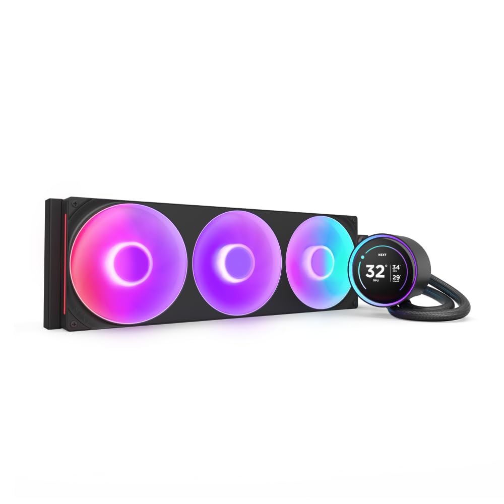 NZXT Kraken Elite 420 RGB 2025 - Refrigeración líquida AIO para CPU - Radiador de 420mm - Ventilador F420 RGB Core - LCD IPS de 2,72 pulgadas - AMD® AM5, AM4 - Intel® LGA 1851/1700, 1200/115X - Negro