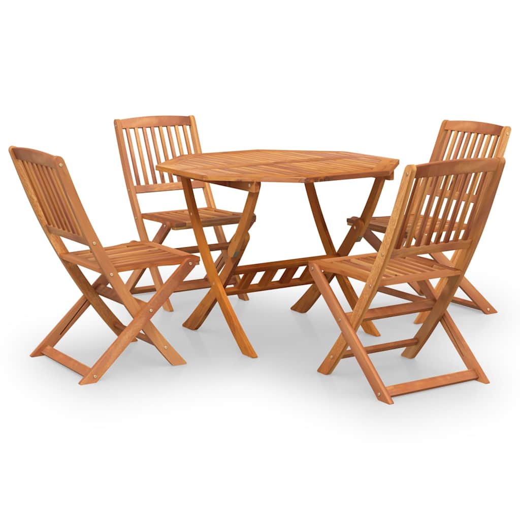vidaXL Juego de comedor de jardín 5 piezas madera maciza de acacia