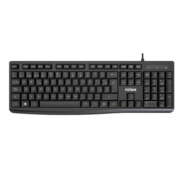 Nilox NXKBE000013 teclado Oficina USB Español Negro