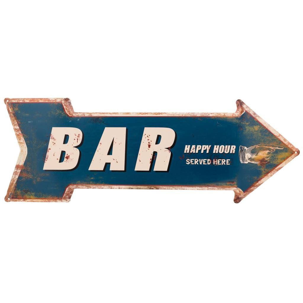 Wonderlust Deco - Placa de decoración de metal 70x25x1 Azul 70x25x1h cm