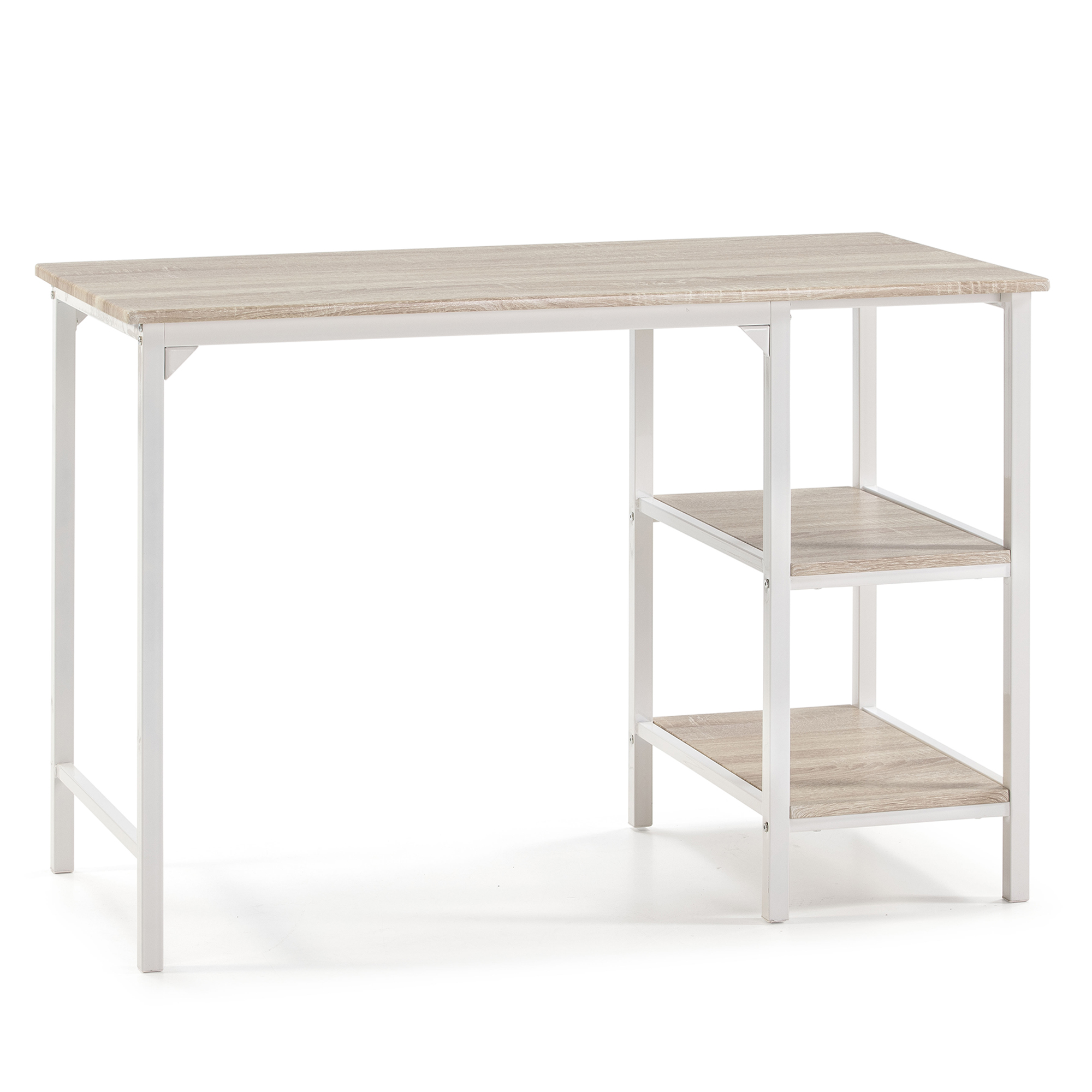 VS Venta-Stock Mesa de Escritorio Colón con Estantes Estilo Industrial 110x55x76 Cm
