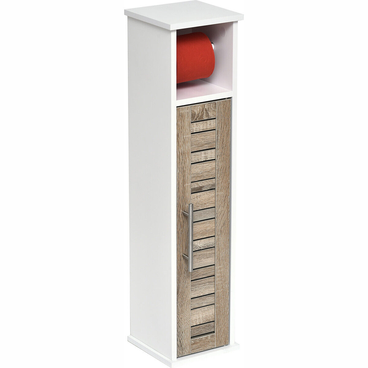 Tendance - Mueble Reserva Y Portarollos Papel 1 Puerta + Estante Interior, Mueble de Baño para Almacenaje papel higienico