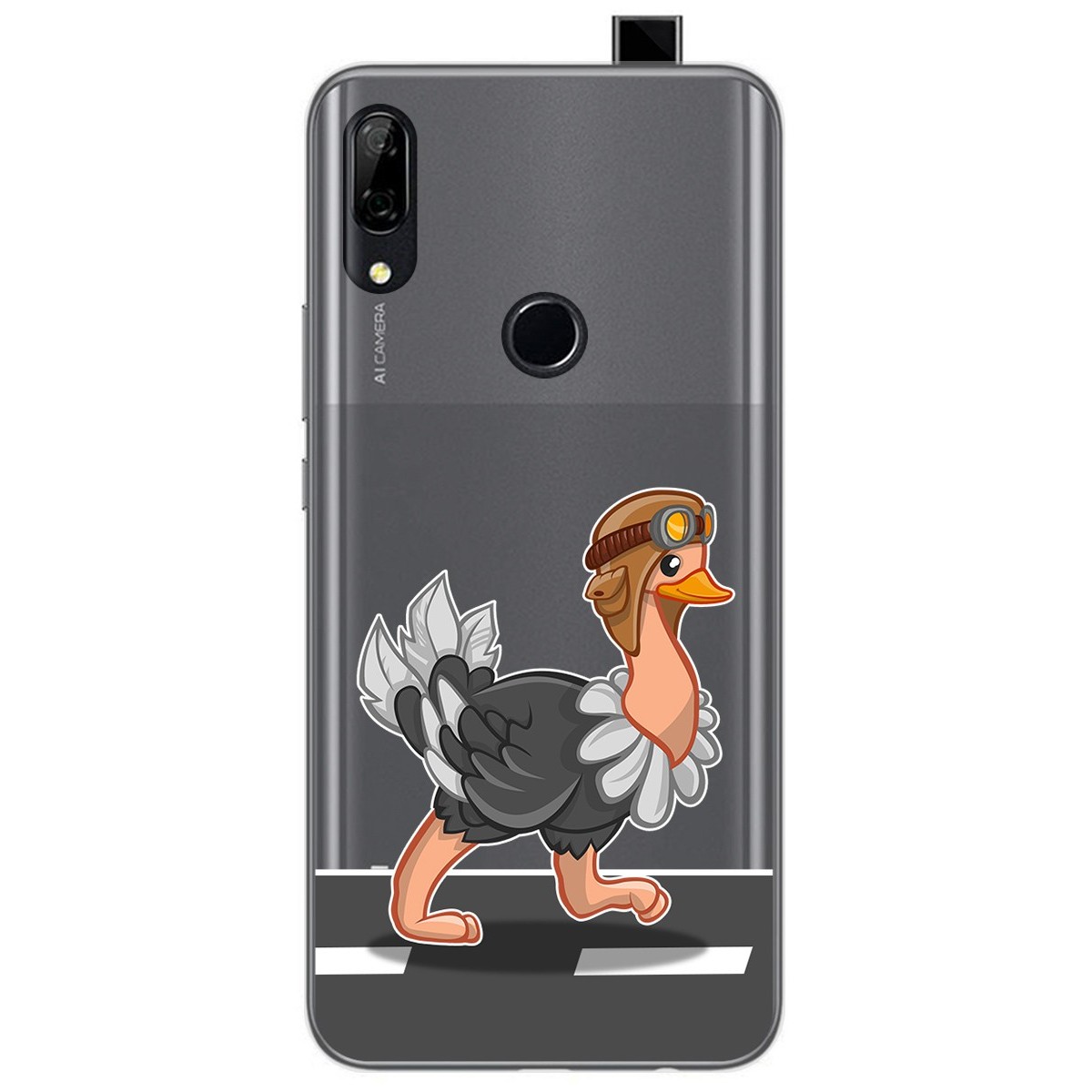 Tumundosmartphone Funda Gel Transparente para Huawei P Smart Z diseño Avestruz Dibujos