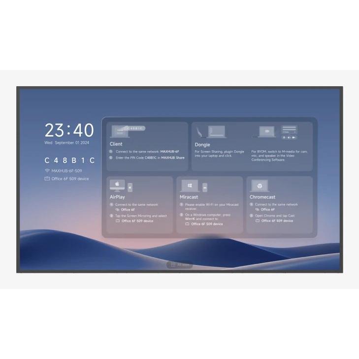 Monitor Video Wall Maxhub AV0458005 | 2,18 m (86"), 500 cd/m², Android integrado, conectividad WiFi, funcionamiento 24/7, 4K UHD