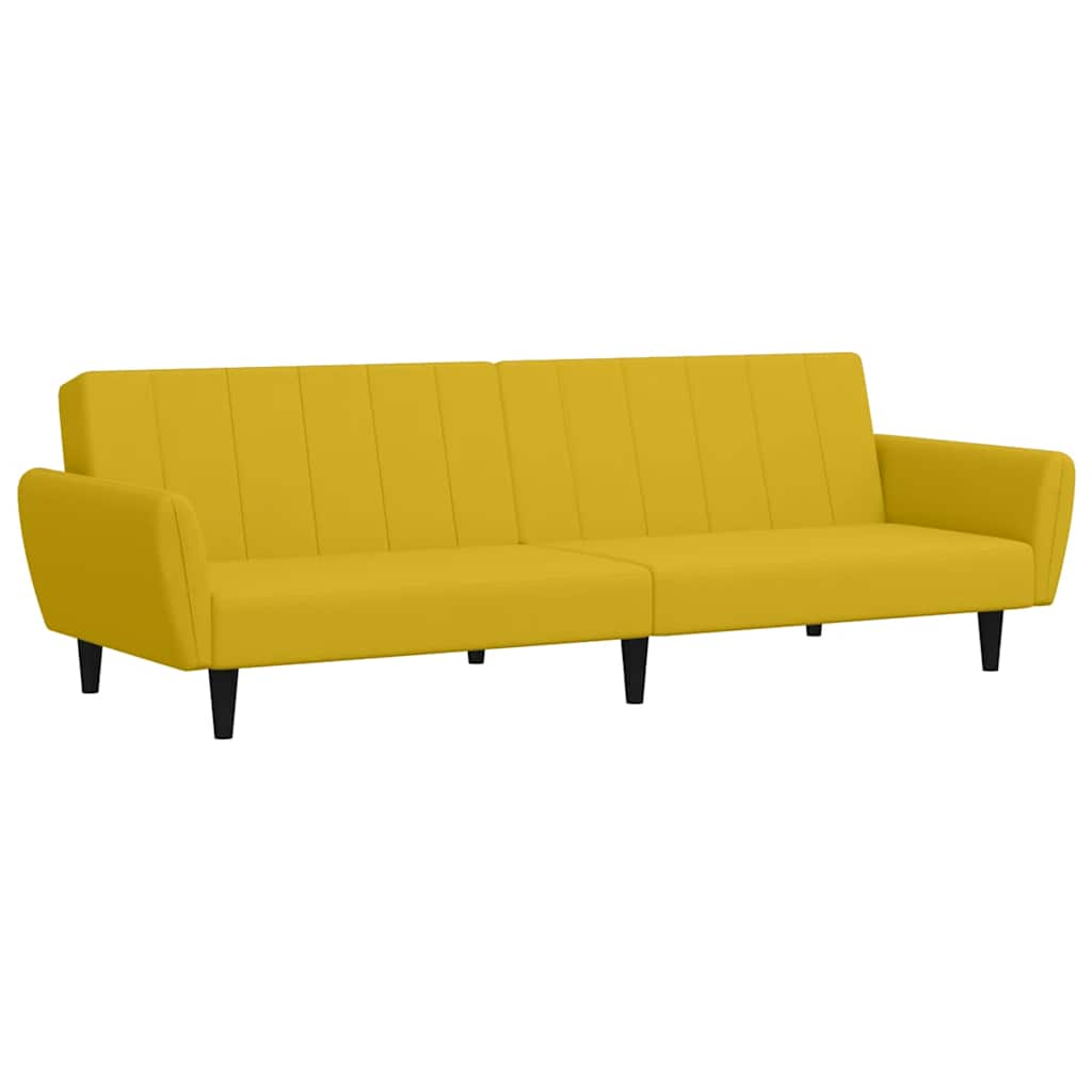 vidaXL Sofá cama de 2 plazas terciopelo amarillo