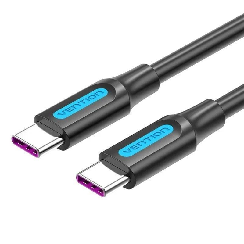 Cable usb 2.0 tipo-c vention cotbd/ usb tipo-c macho - usb tipo-c macho/ 50cm/ negro
