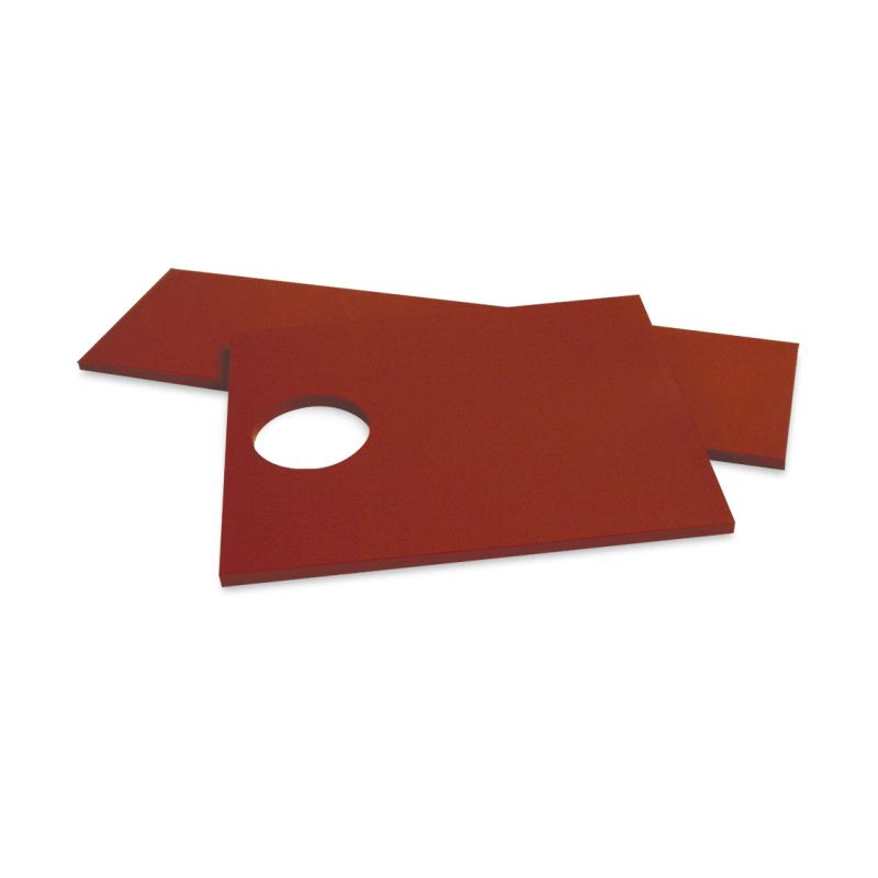 Fibra estándar roja 545x500x20 mm. c/agujero ø150 mm.