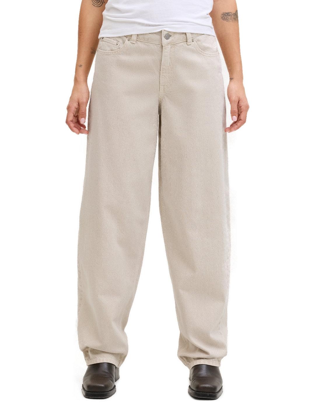Vaquero JJXX Fuji beige Barrel ancho para mujer