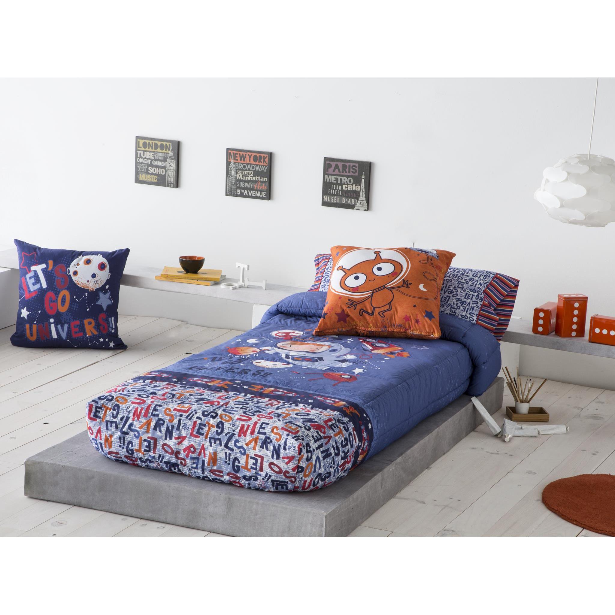 JVR - Edredón Ajustable modelo ROCKY - Tejido 100% Algodón Percal 200 hilos - Estampado digital - Fabricado en España - Cama 80/90/105