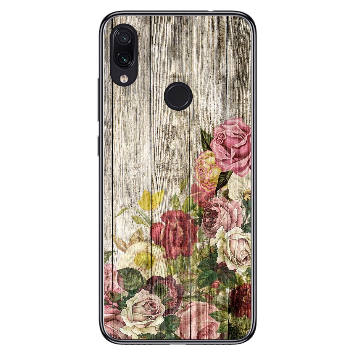 Tumundosmartphone Funda Gel Tpu para Xiaomi Redmi Note 7 diseño Madera 08 Dibujos