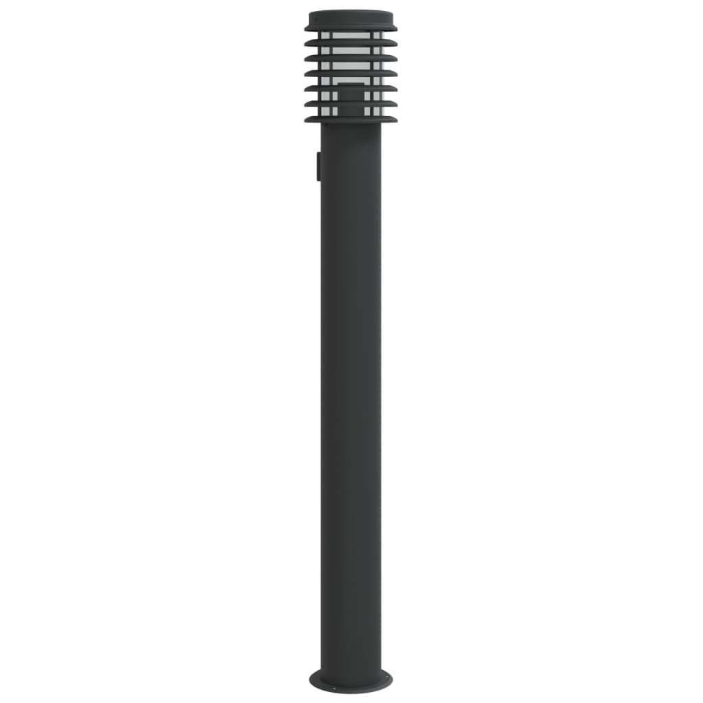 vidaXL Lámpara de suelo de exterior con enchufe acero inoxidable 110cm Color Plateado,  Negro, y mas