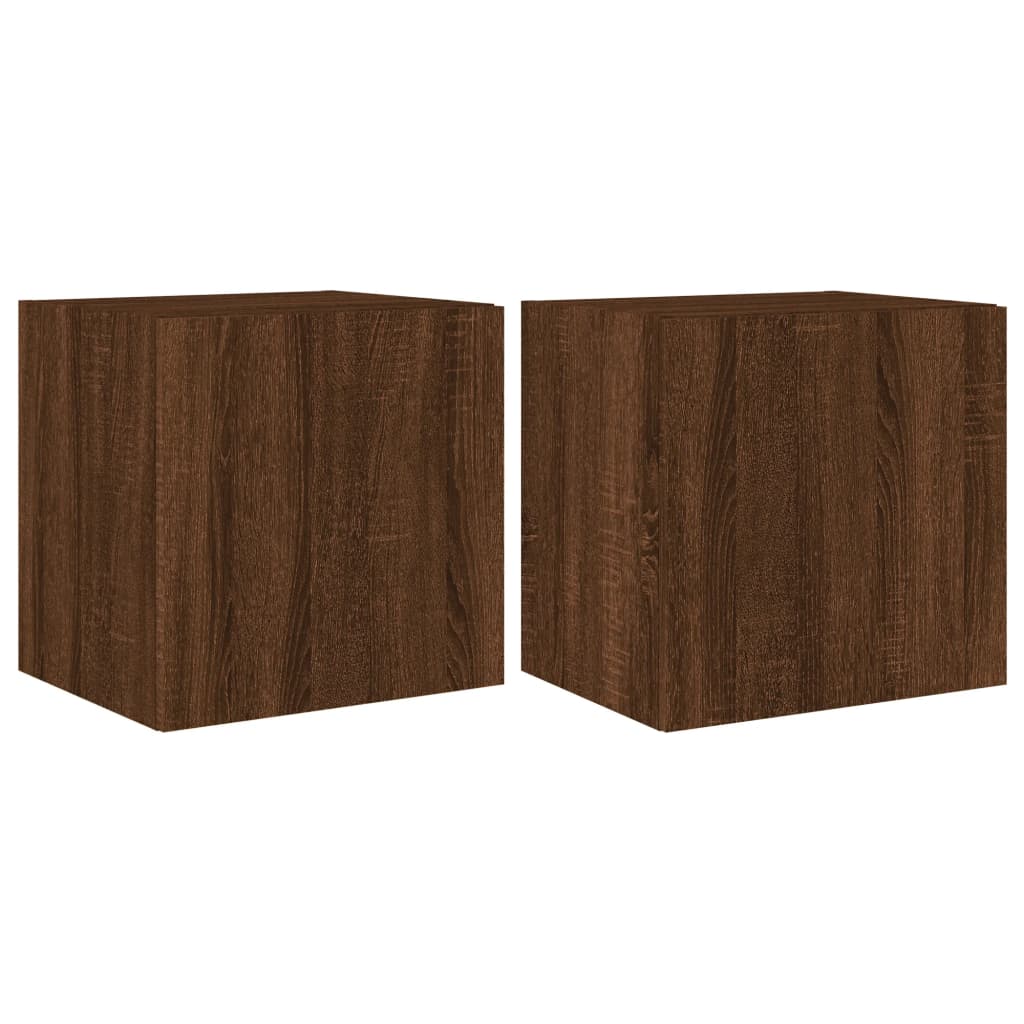 Muebles TV de Pared Vidaxl con Luces LED 2 Uds 40,5x35x40 Cm