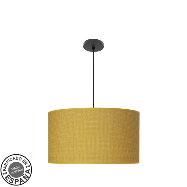 Colgante moda 3xe27 negro/amarillo regx50x50cm c/difusor