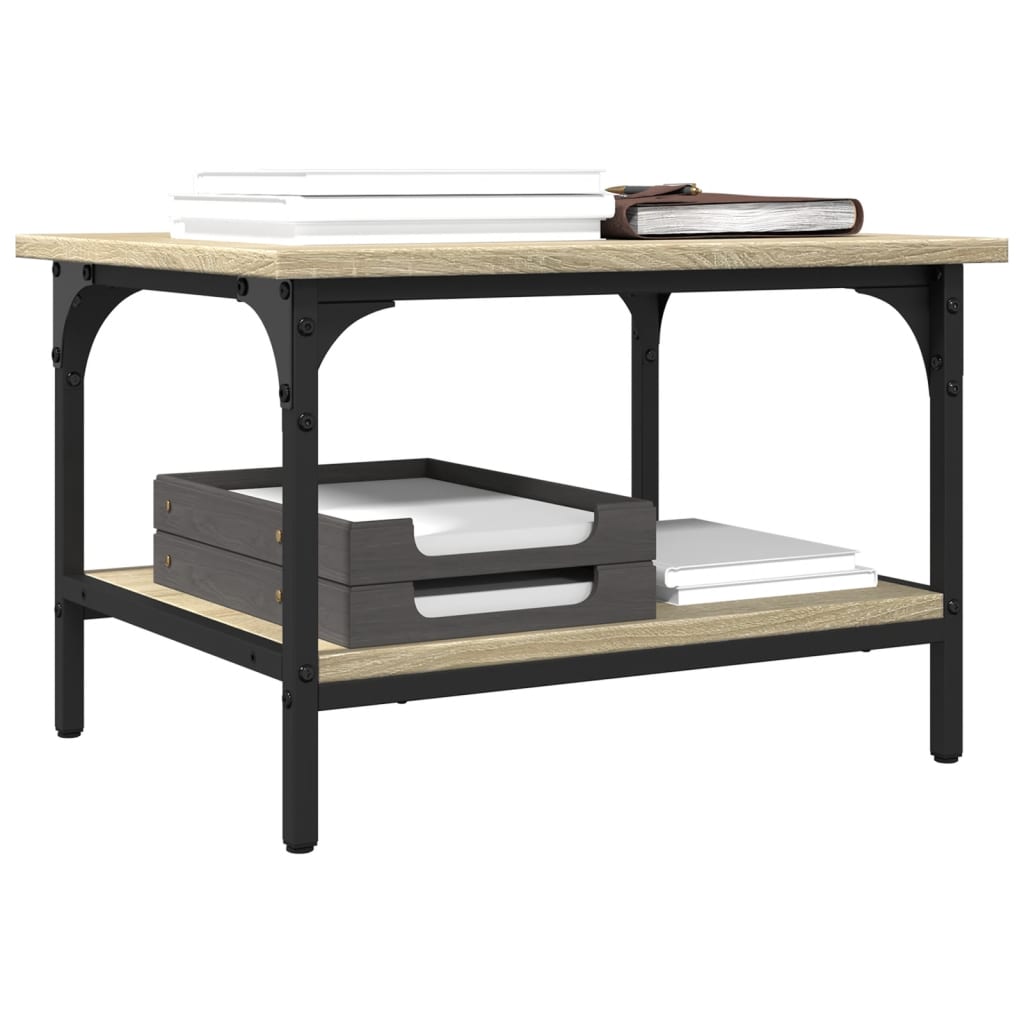 vidaXL Soporte de impresora 2 niveles 50x40x38 cm Color Gris sonoma,  Negro,  Marrón roble y mas