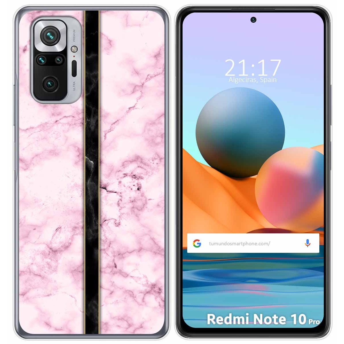 Tumundosmartphone Funda Gel Tpu para Xiaomi Redmi Note 10 Pro diseño Mármol 04 Dibujos