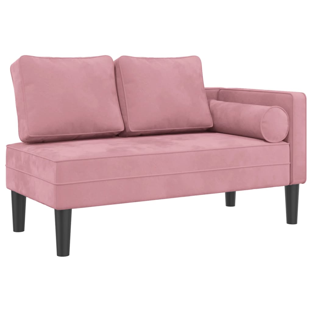 vidaXL Sofá diván con cojines terciopelo rosa