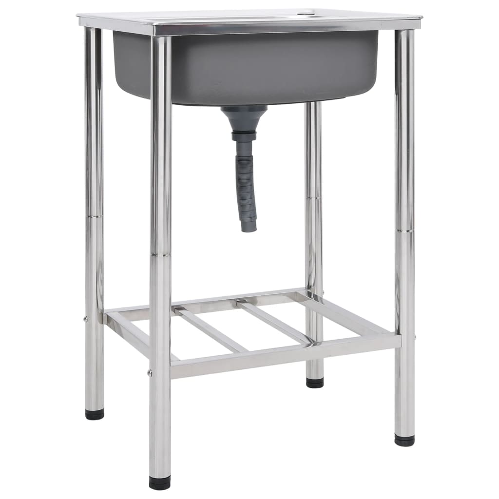 vidaXL Fregadero de Camping de Un Seno Acero Inoxidable Cocina Jardín Garaje Dimensiones 55 x 45 x 18 cm,  75 x 40 x 15 cm,  76 x 42 x 18.5 cm y mas