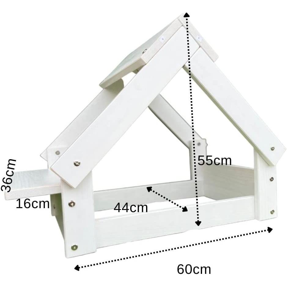 Skraut Home - Caseta para Perro de Interior y exterior - Cama - Estructura de Madera, Soporte para 2 Cuencos