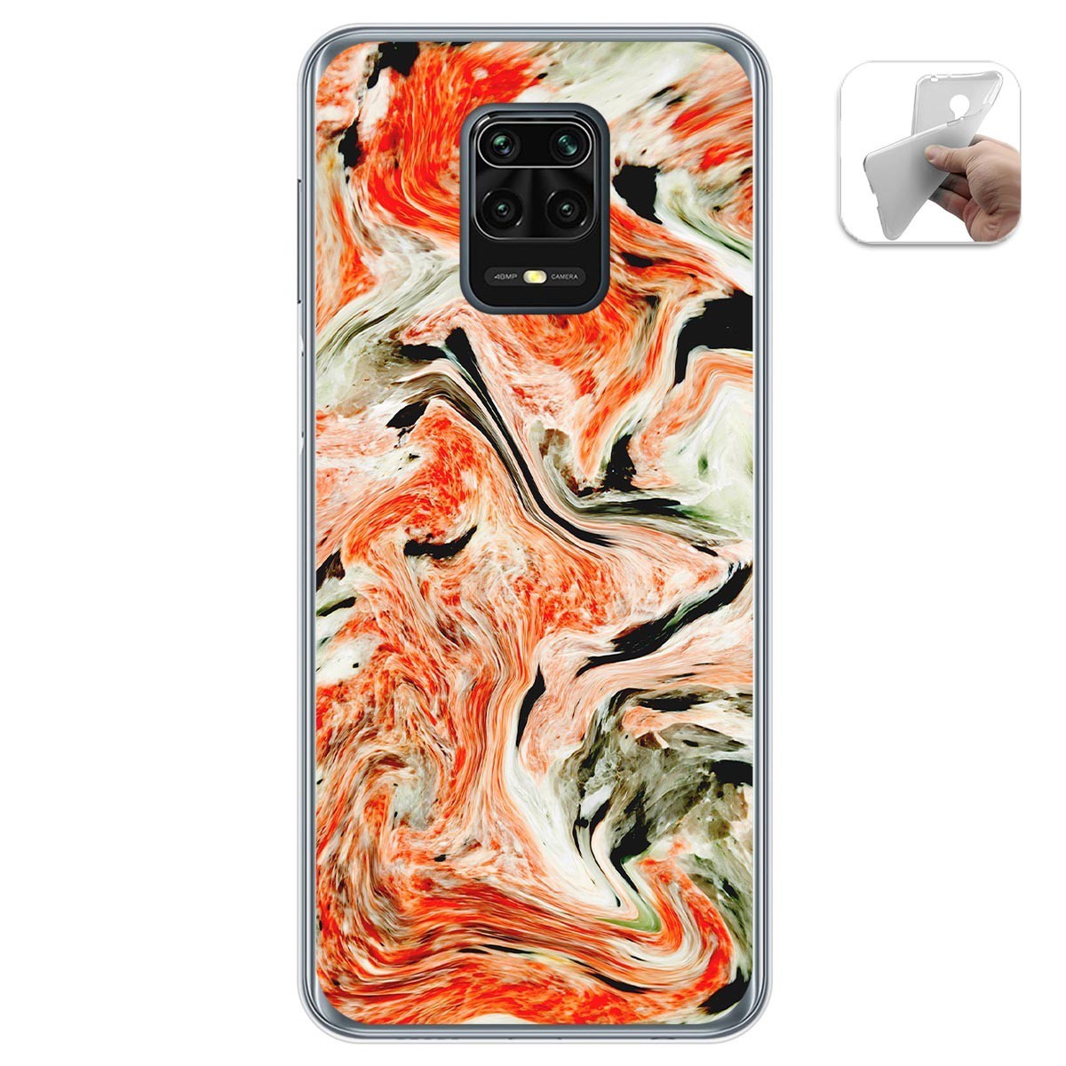 Tumundosmartphone Funda Gel Tpu para Xiaomi Redmi Note 9S / Note 9 Pro diseño Mármol 12 Dibujos