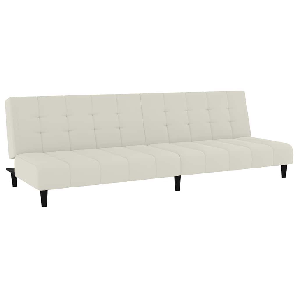 vidaXL Sofá cama de 2 plazas terciopelo color crema