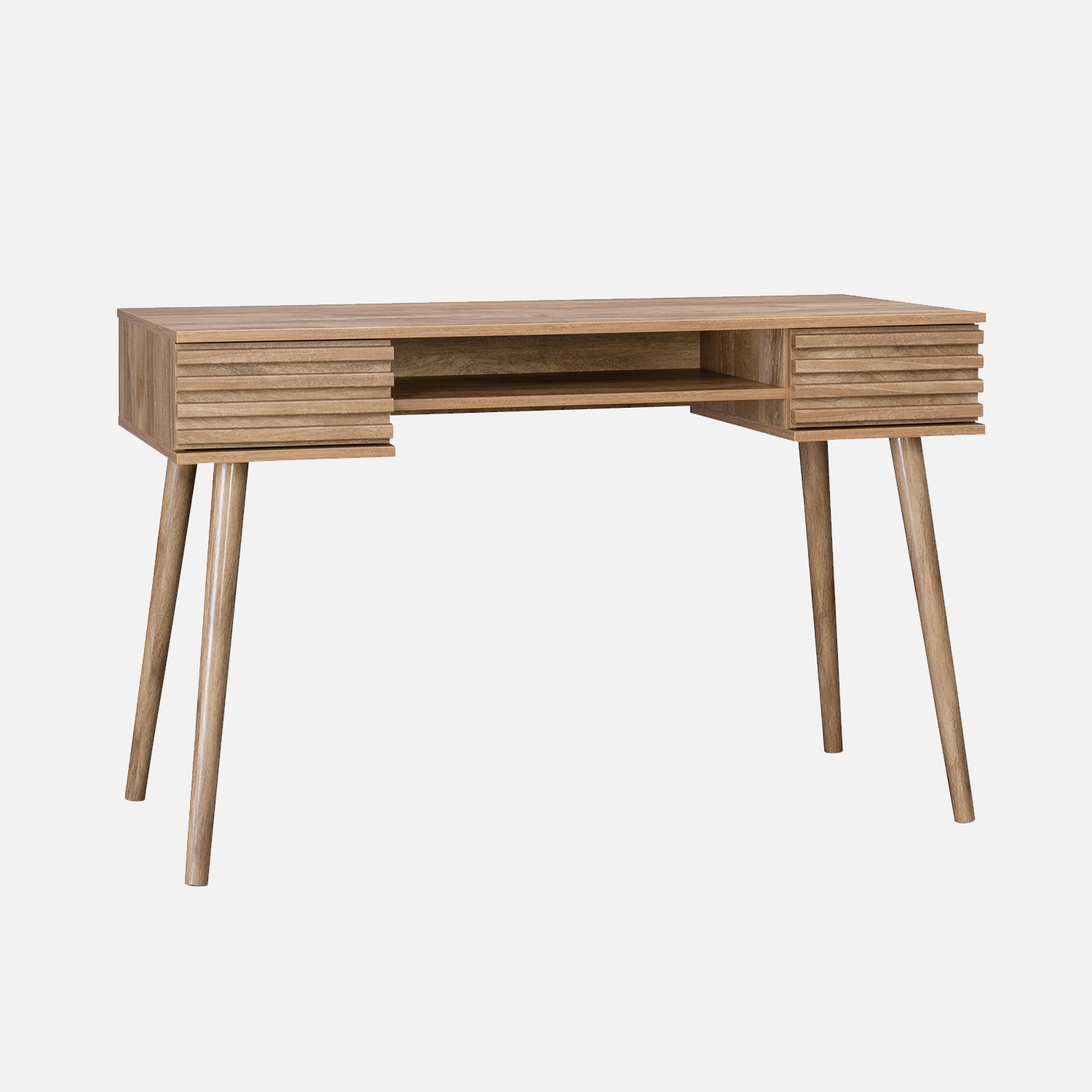 sweeek - Escritorio efecto madera 2 cajones , Madere , 120x55x76