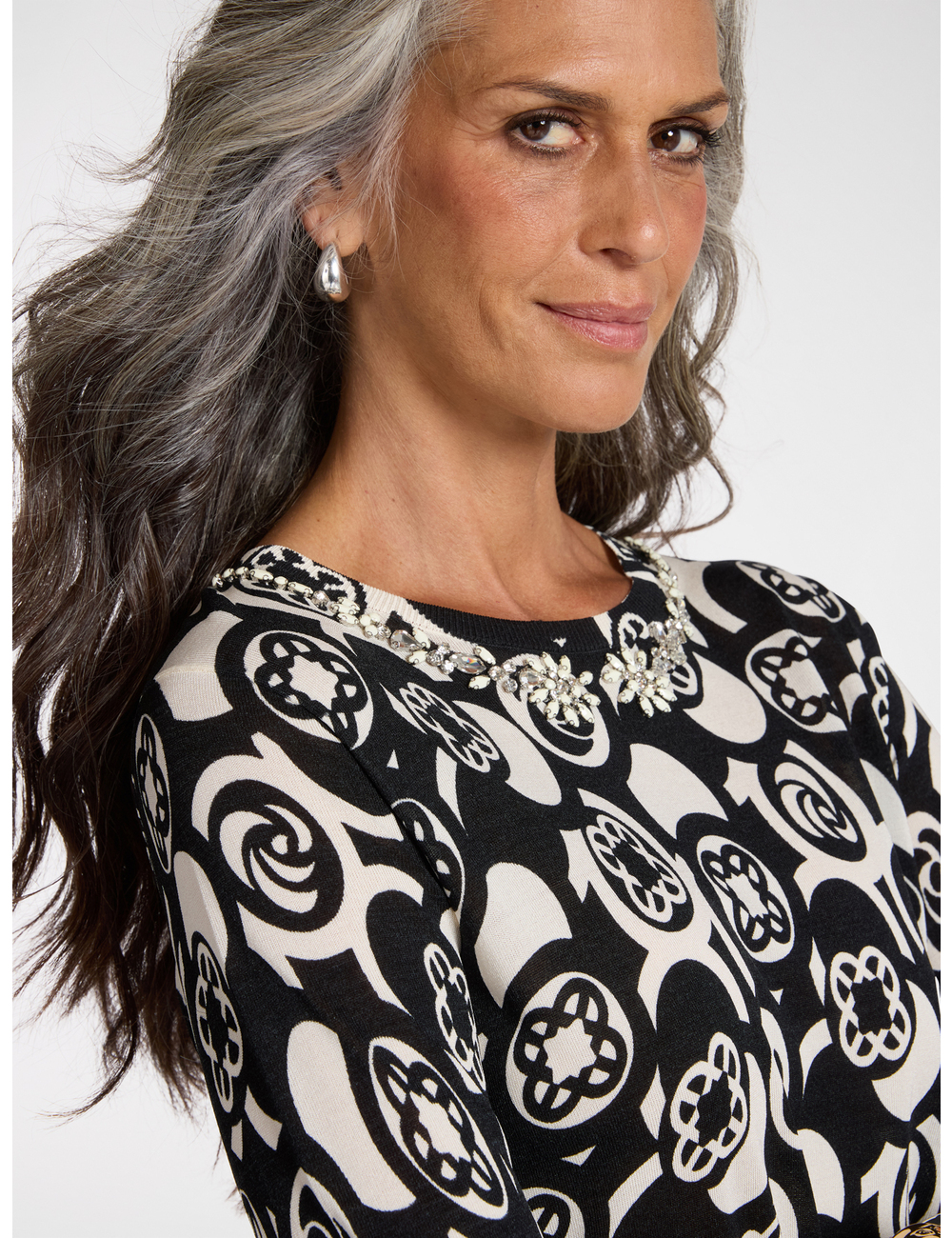 Elena Mirò - Camiseta estampada con bordado