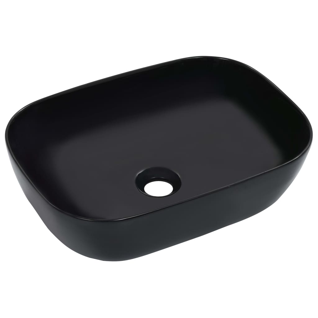 vidaXL Lavabo 45,5x32x13 cm Cerámica Sanitario Baño Servicio Grifo Aseo Color Blanco,  Negro, y mas