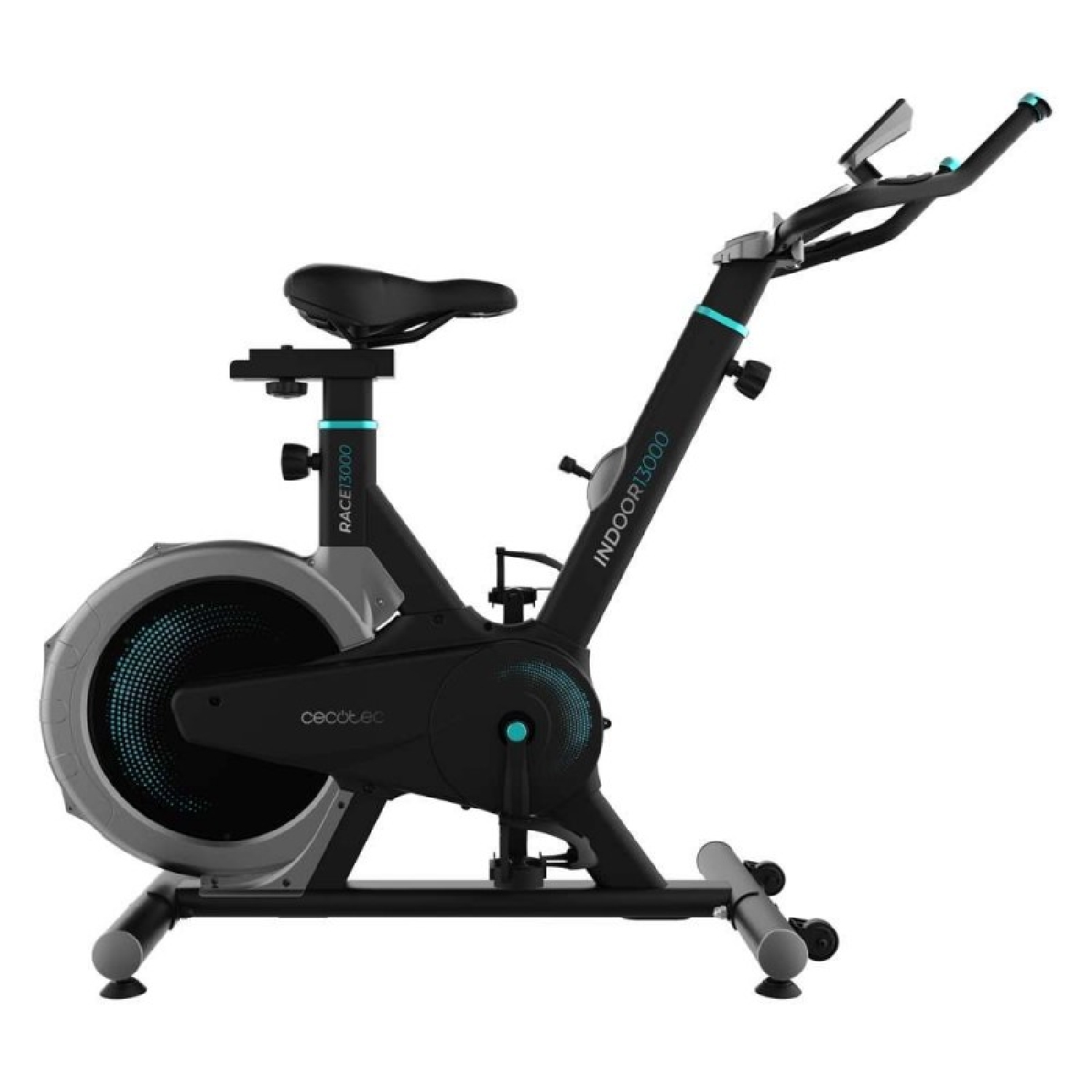 Cecotec Bicicleta Estática Indoor con Volante de Inercia de 13Kg DrumFit Indoor 13000 Race Sprint. Pulsómetro, Pantalla LCD