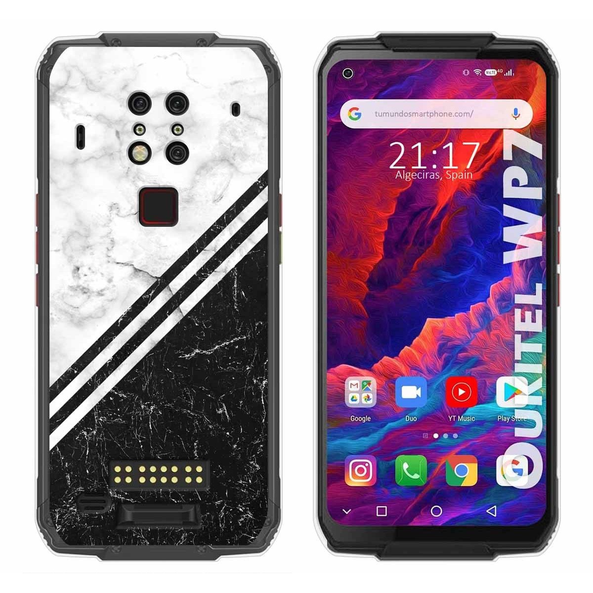 Tumundosmartphone Funda Gel Tpu para Oukitel Wp7 diseño Mármol 01 Dibujos