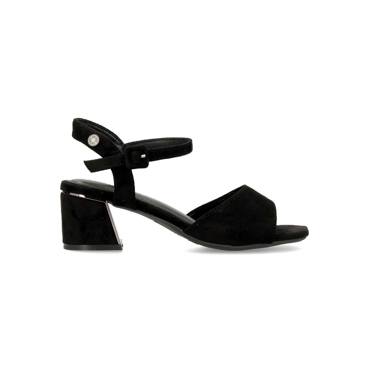 Refresh - Sandalia de fiesta para mujer REFRESH Sandalia fiesta antelina con tacón ancho de 5,5 cm, planta acolchada y hebilla ajustable en tobillo, certificada vegana