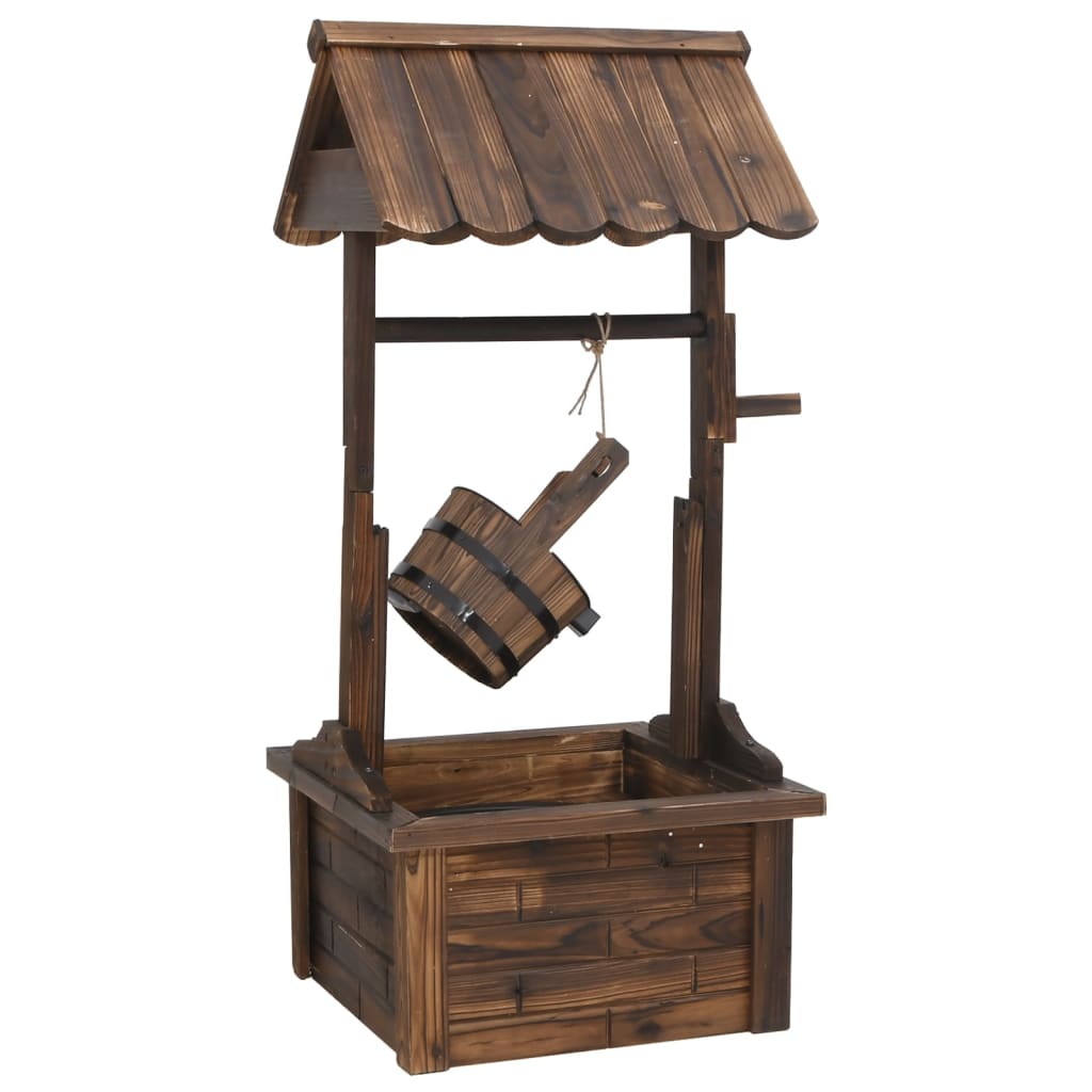 vidaXL Fuente pozo de deseos con bomba madera de abeto 57x50x112 cm