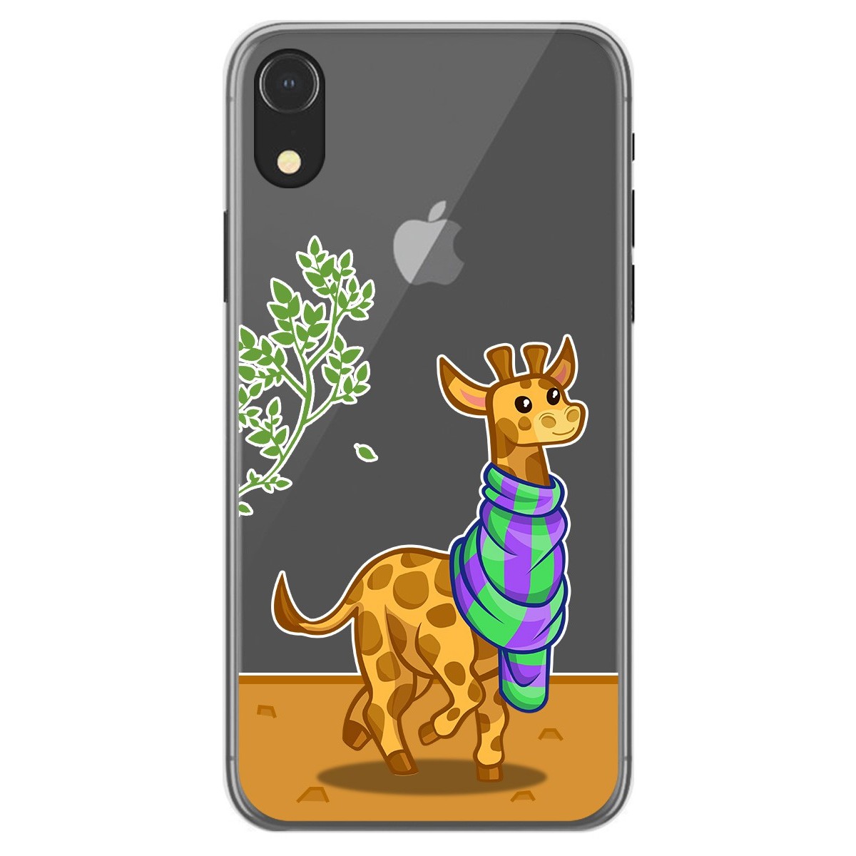 Tumundosmartphone Funda Gel Transparente para Iphone Xr diseño Jirafa Dibujos