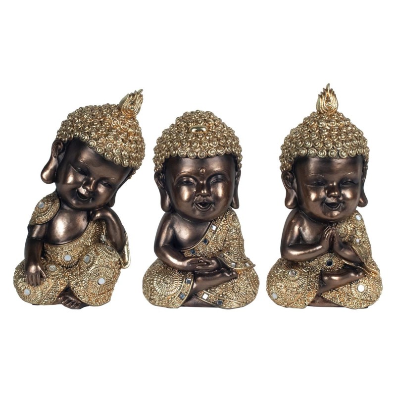 SIGNES GRIMALT Signes Grimalt By SIGRIS Budas 3 Diferentes Dorados Set de 3 Unidades Colección Oriental Decoración Resina 22425