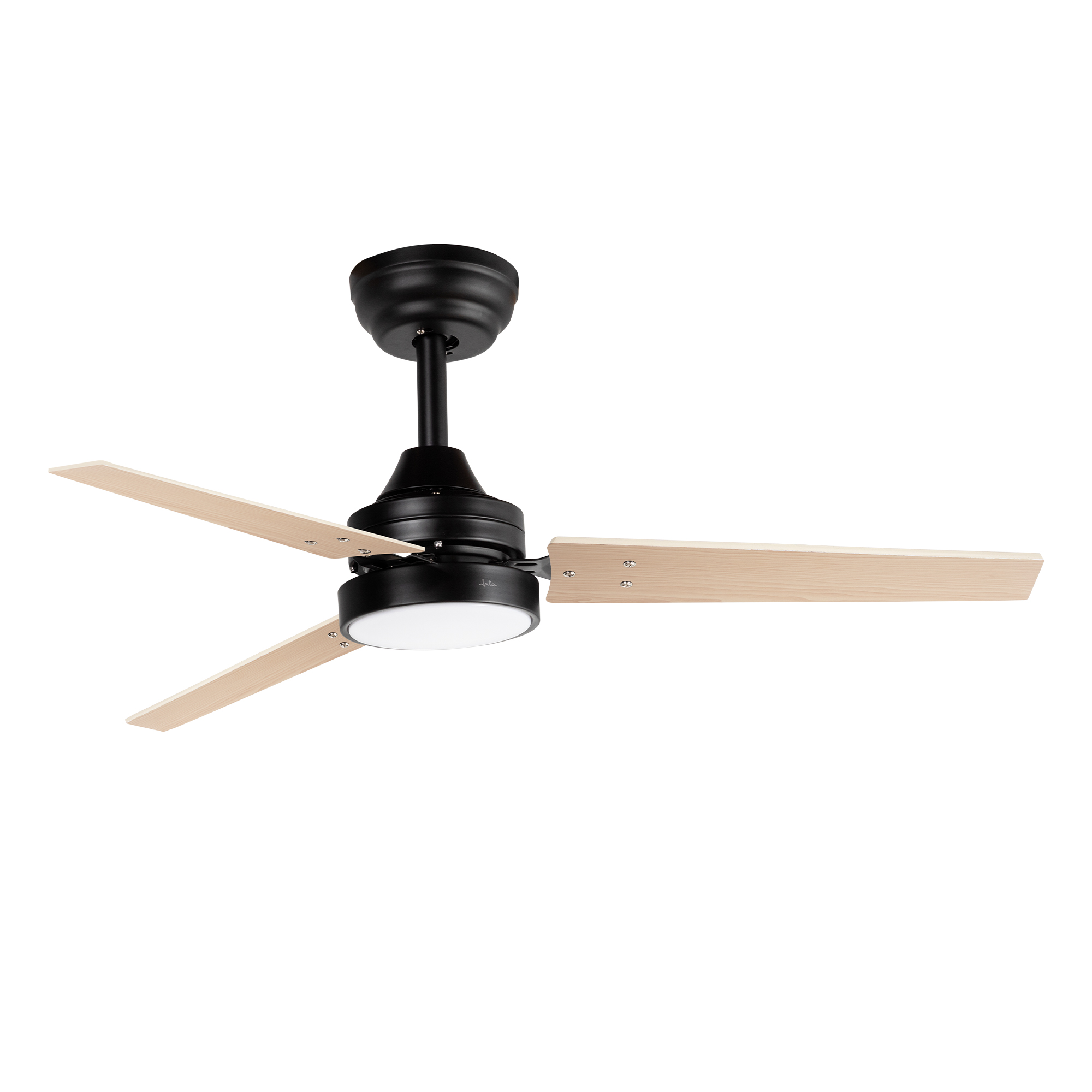 Ventilador de techo con luz JATA JVTE4250 con 6 velocidades. Aspas de Madera. Función Reverse Invierno / Verano. Diámetro: 106 cm. Luz LED con 3 temperaturas. Motor DC. Con Mando. 10234,2 m3/h