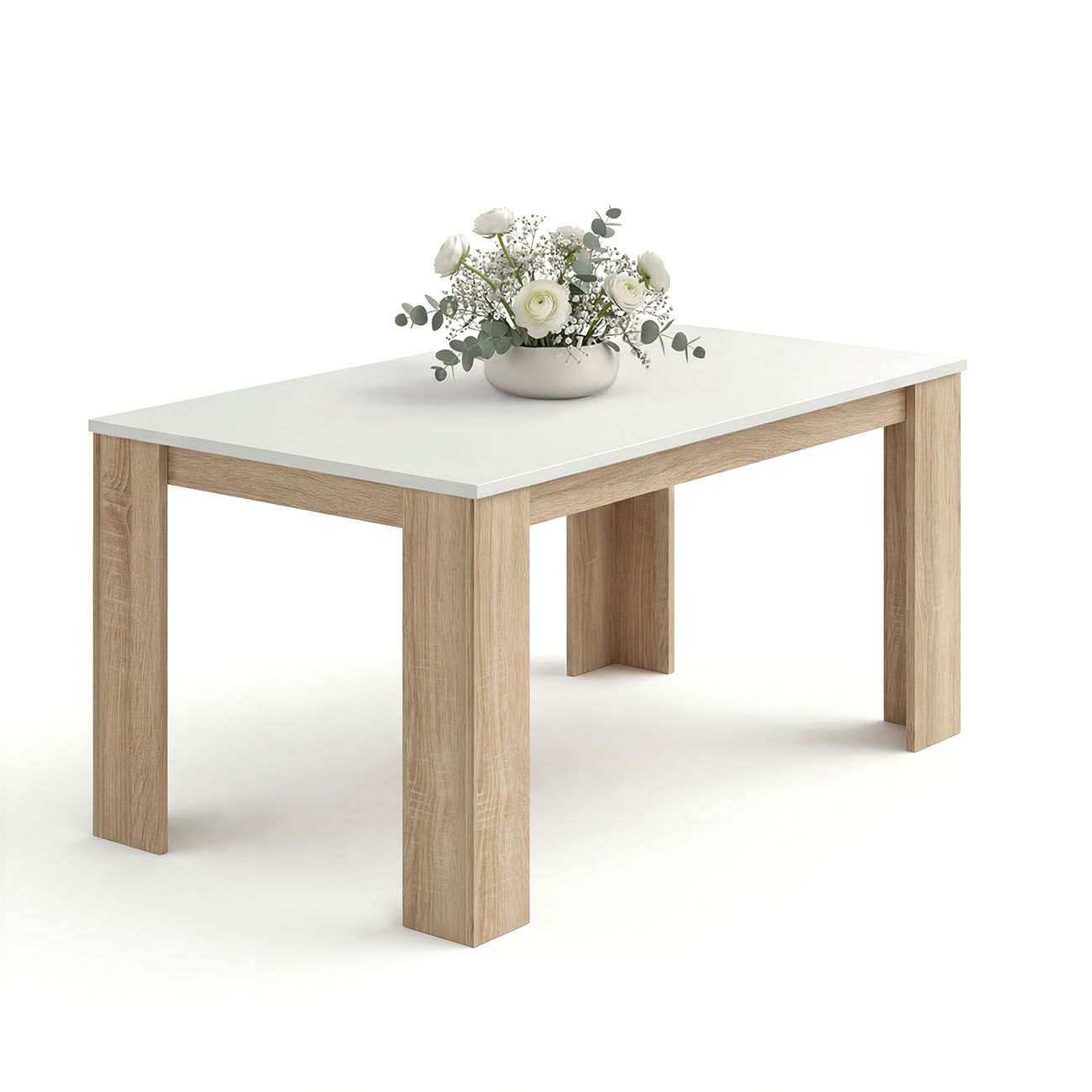 duehome - Mesa de comedor fija 140x80 cm Naya
