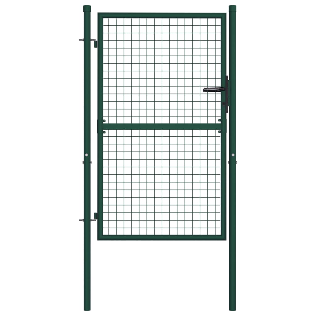 vidaXL Puerta de Valla Acero Verde Cancela de Jardín Patio Exterior Dimensiones 100 x 75 cm,  100 x 125 cm,  100 x 150 cm y mas