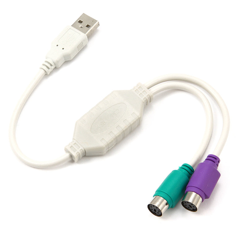 Cable adaptador gembird usb macho a 2x ps2 hembra blanco