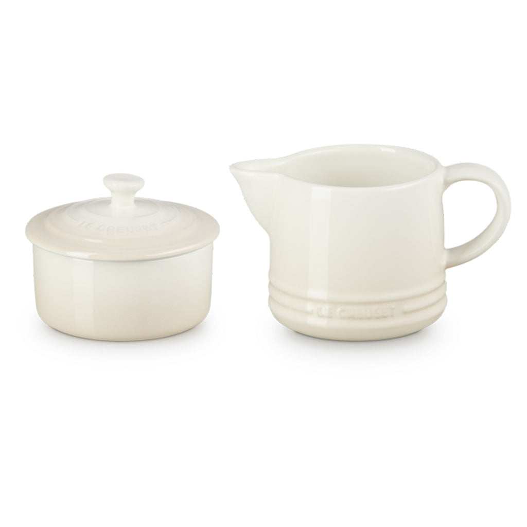 Set de Lechera y Azucarero Le Creuset - 2 Piezas en Cerámica de Gres, Apta para Horno, Microondas y Lavavajillas, Disponible en Varios Colores